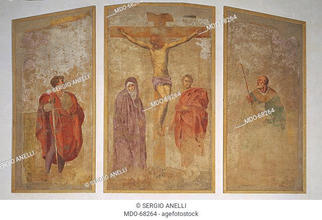 Boldrone Tabernacle, by Jacopo Carrucci know as Pontormo, 1526, 16th Century, fresco, cm 175 x 307. Italy, Tuscany, Florence, Academy of Drawing. All