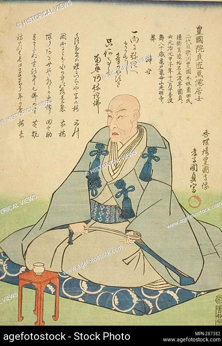 Author: Utagawa Kunisada II (Kunimasa III, Toyokuni IV). Memorial Portrait of Utagawa Kunisada I (Kochoro Toyokuni shozo) - 1864 - Utagawa Kunisada II (Kunimasa...