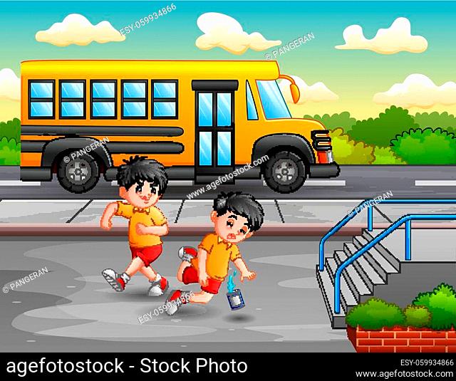 Cartoon boy kicking others kid leg and fall down, Stock Vector, Vector And  Low Budget Royalty Free Image. Pic. ESY-059934866 | agefotostock