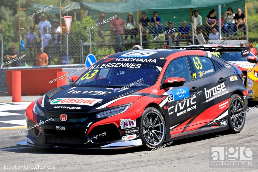 Stock Photo: WTCR 2018: Vila Real. Race of Portugal, Pratice Action. Lessennes, Honda Civic Type R TCR, #63.